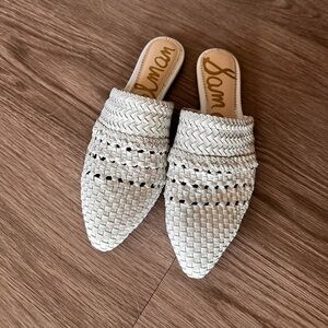Sam Edelman white leather mule